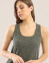 Tank top in ribbed tricot with round neckline and sleeveless